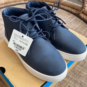 Navy Blue Suede Chelsea Boot. Kids Size 2. NWT. Memory foam sole. Never worn!